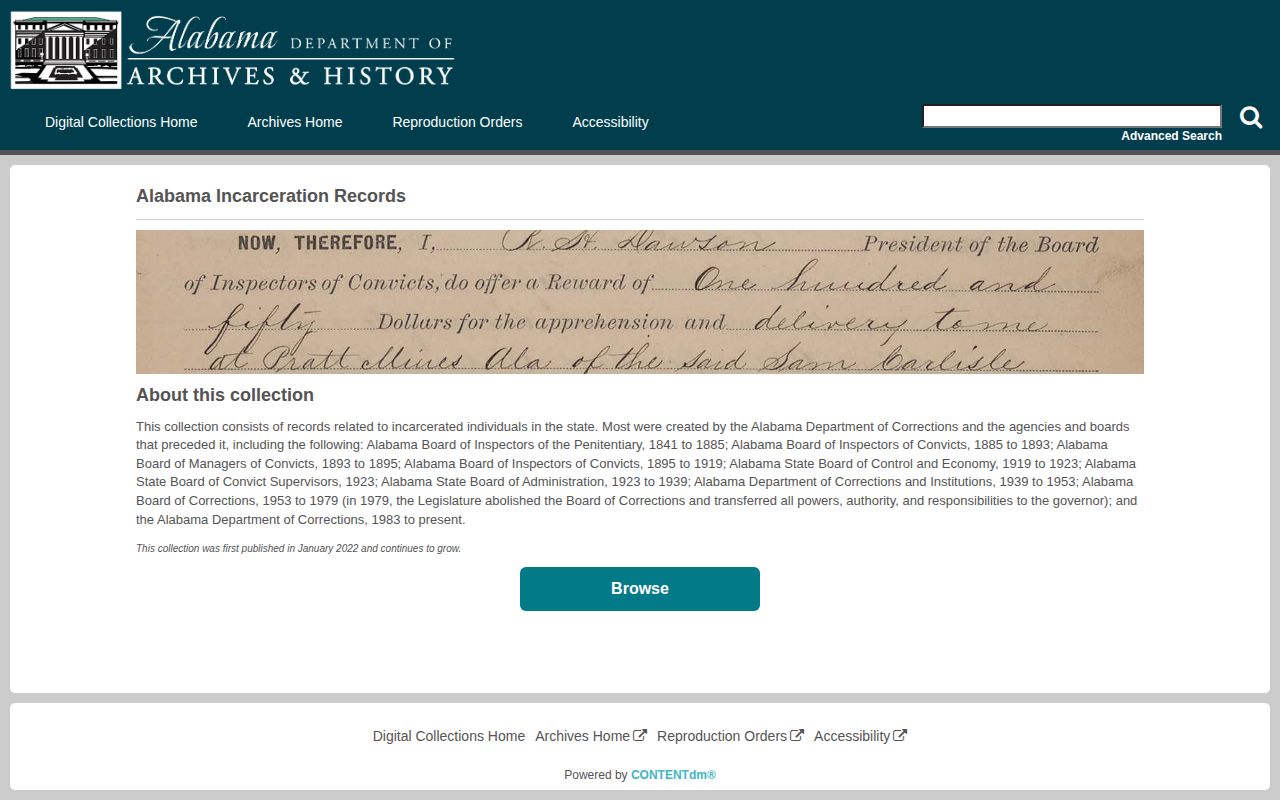 Dallas County historical Alabama incarceration records search